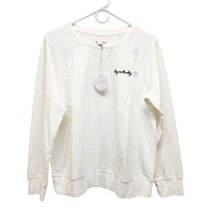 Lacey Chabert Collection White Big As The Sky Embroidered Sweatshirt Size M